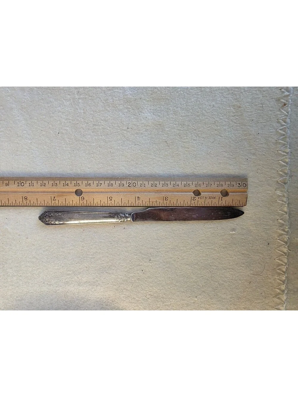 1937 National Silver Co Rose and Leaf Silverplate Master Butter Knife